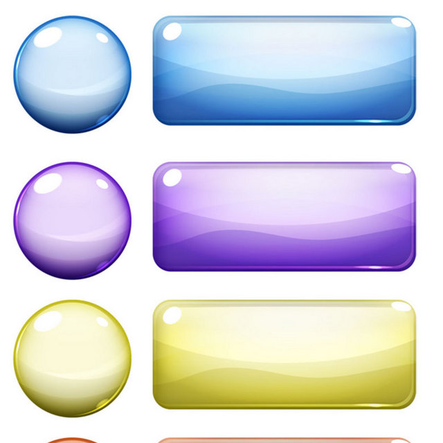 彩色水晶按钮设计元素