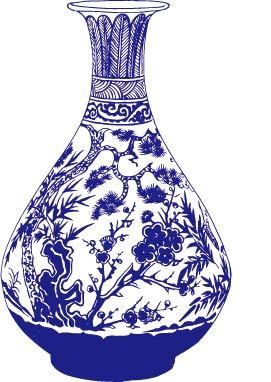 青花瓷花纹花瓶 图品汇