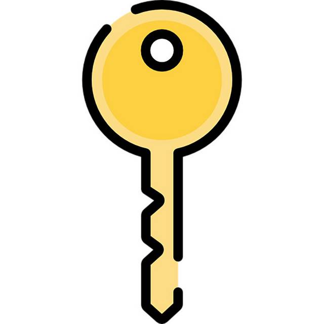 黄色钥匙图标元素