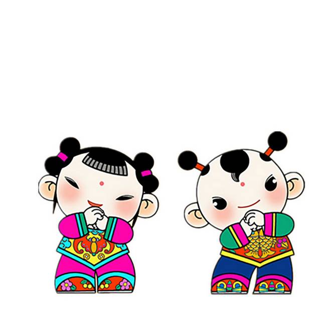 两个拜年娃娃
