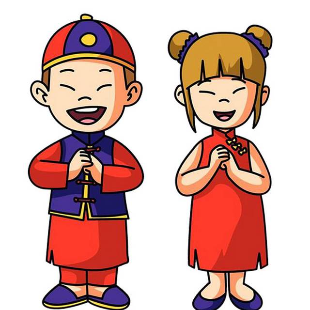 手绘拜年娃娃元素