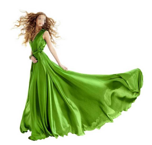 绿色连衣裙模特