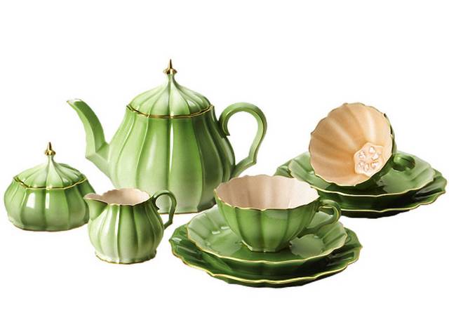 绿色茶具瓷器