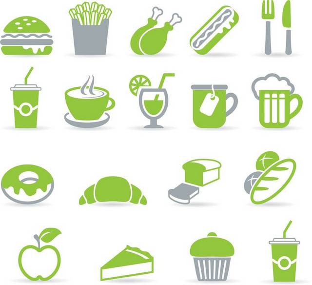 绿色餐饮图标素材
