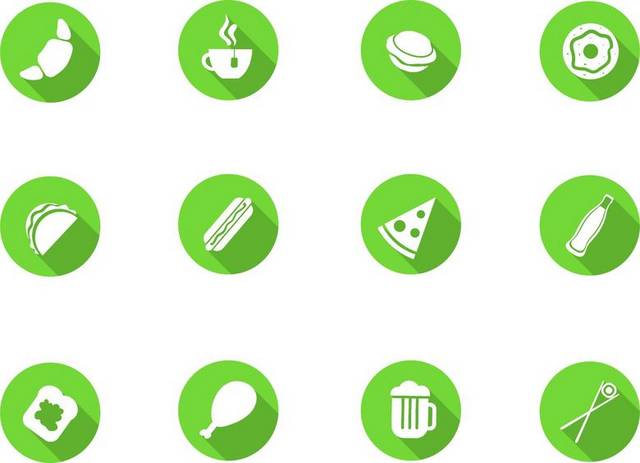 绿色餐饮图标矢量素材