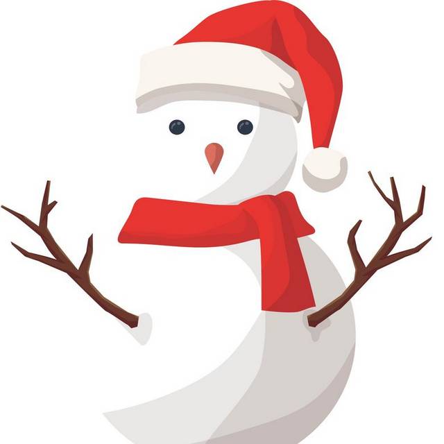 红色圣诞帽卡通雪人