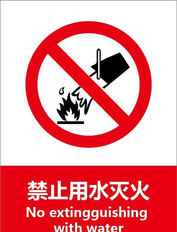 禁止用水灭火素材