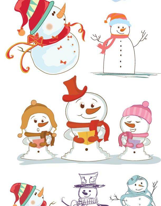 雪人插画素材设计