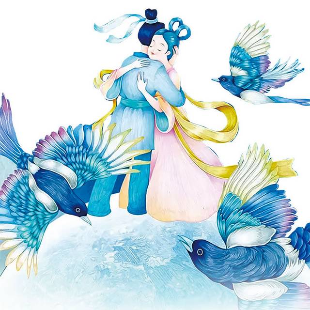 鹊桥相会素材