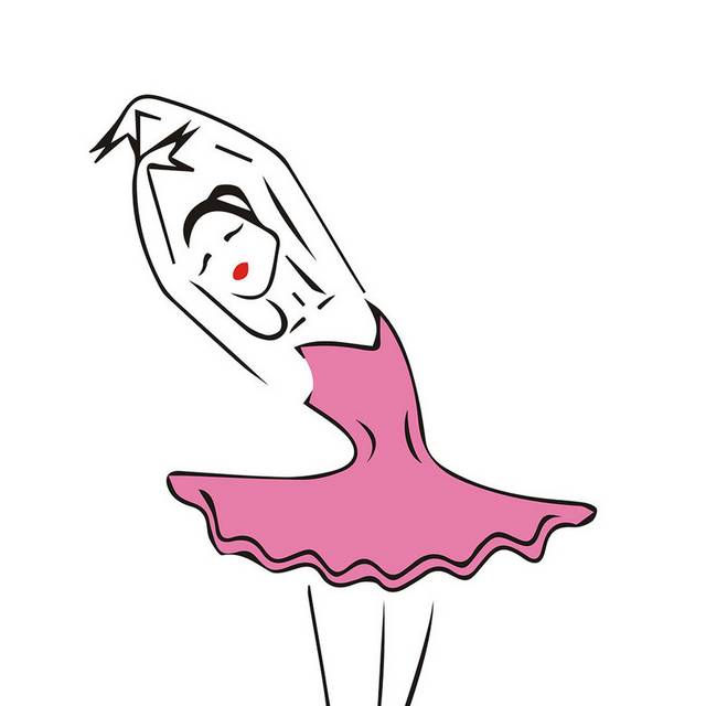 手绘粉色芭蕾舞演员