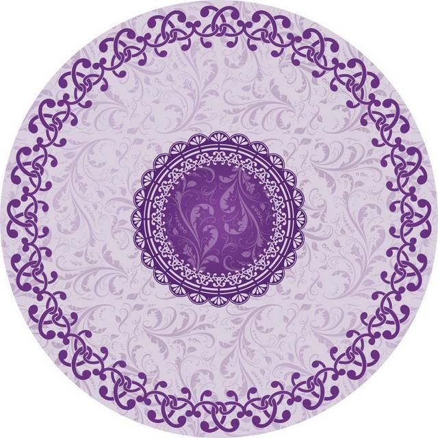 紫色圆形地毯