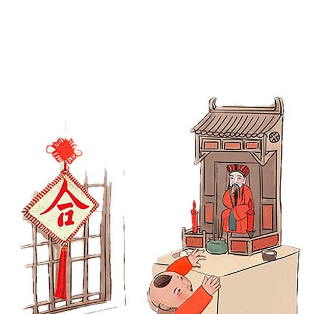 春节人物手绘元素
