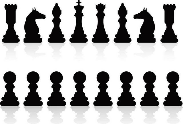 国际象棋剪影素材