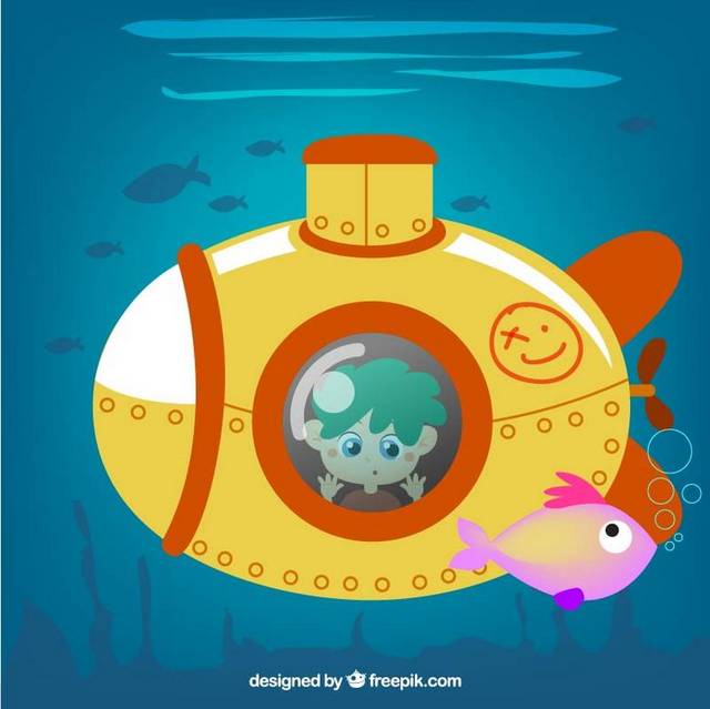 卡通潜艇素材