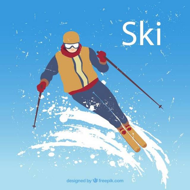 滑雪人物元素