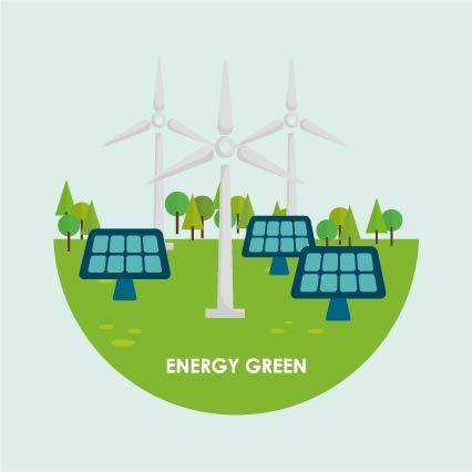 绿色能源插画素材