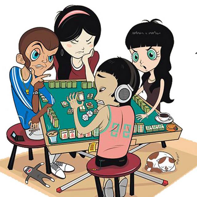 卡通人物打麻将