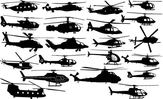各种直升机设计素材