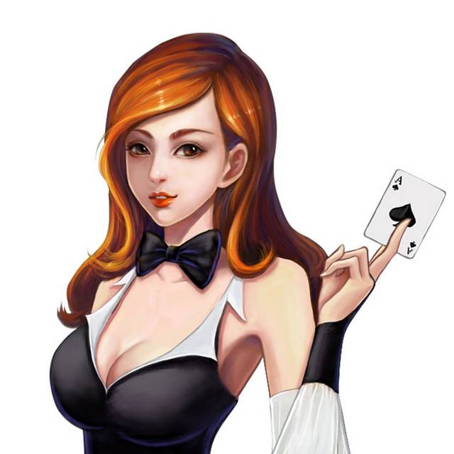 美女手中的扑克