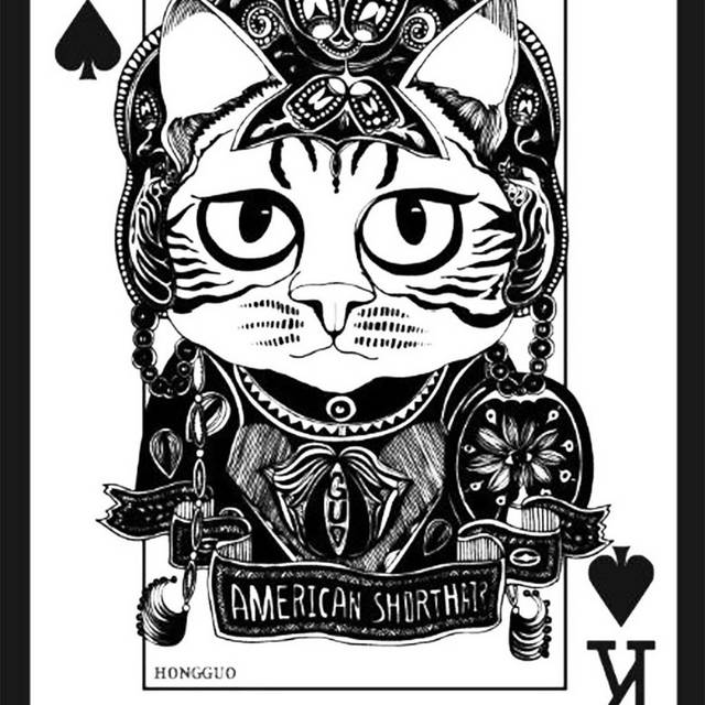 创意小猫扑克素材