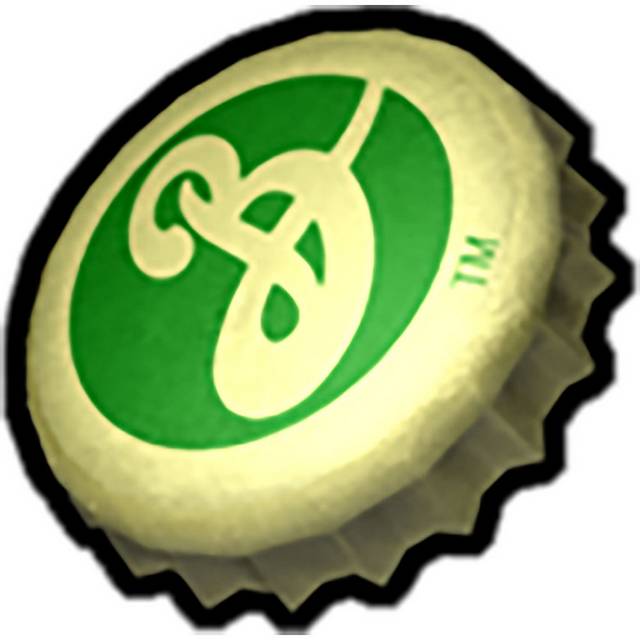 绿色花纹啤酒瓶盖