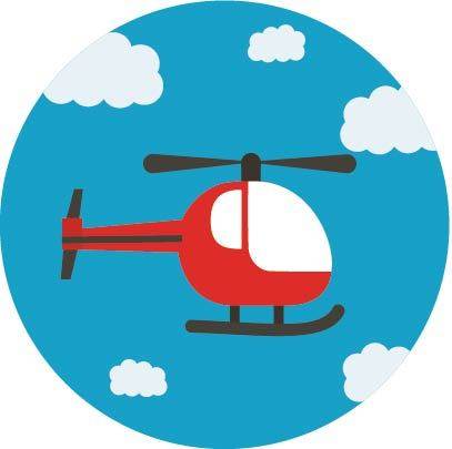 红色卡通直升机