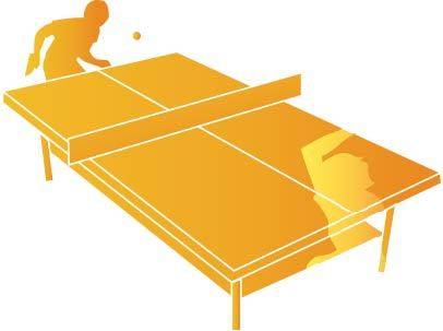 金色乒乓球比赛剪影