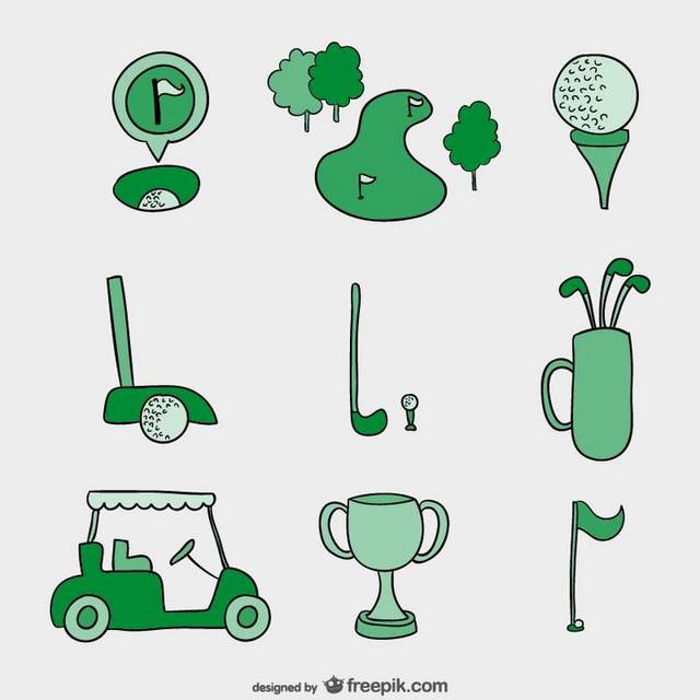 创意绿色高尔夫元素