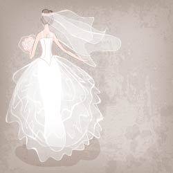 白色婚纱矢量素材