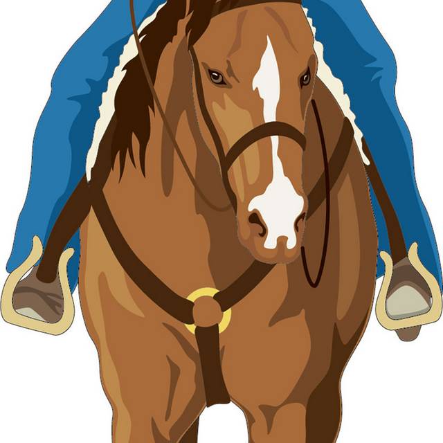牛仔骑马插画