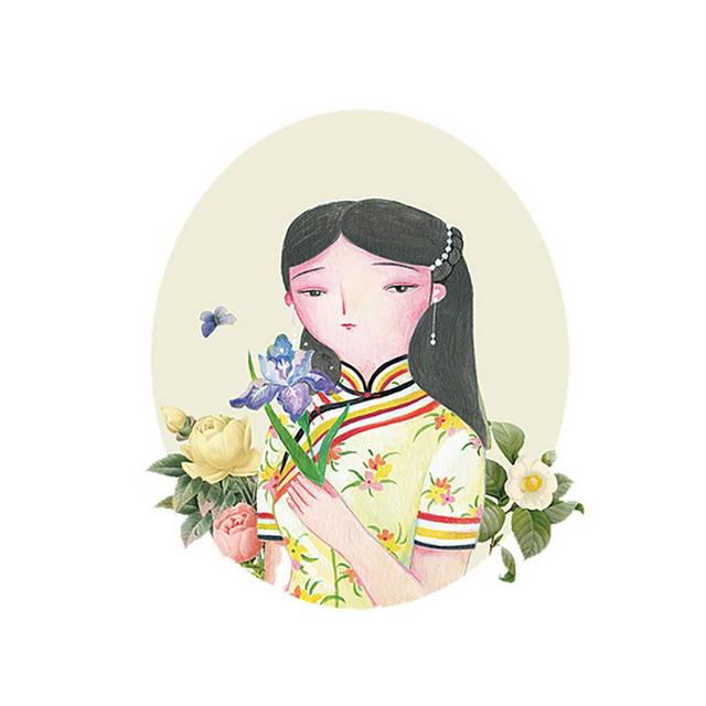 旗袍美女插画