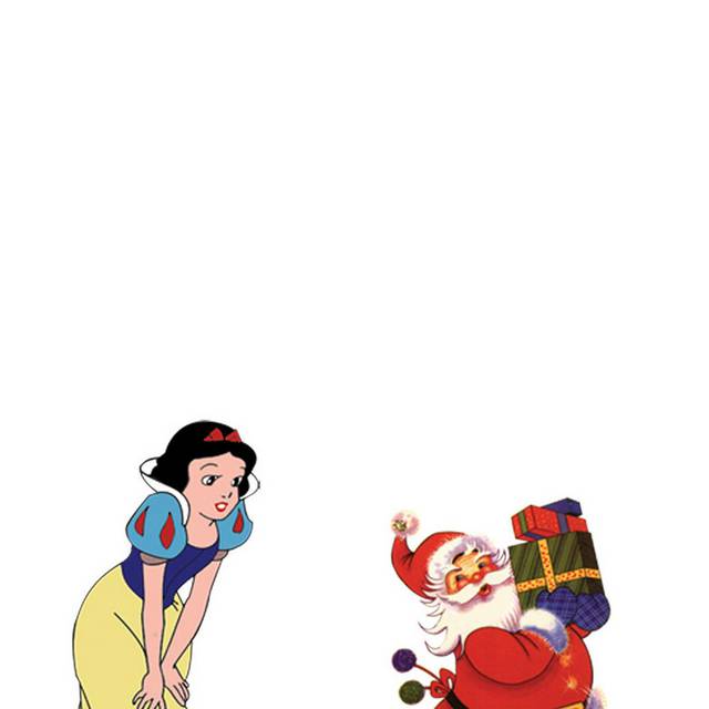 童话形象圣诞老人和公主