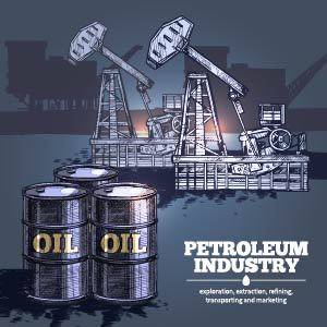 插画素材石油和油田