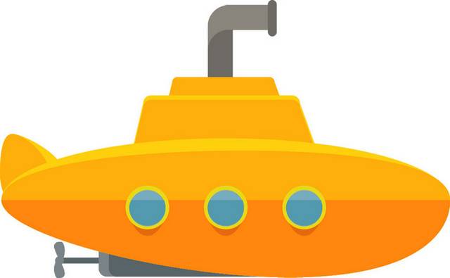 橙色卡通潜艇