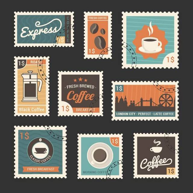 咖啡主题邮票合集