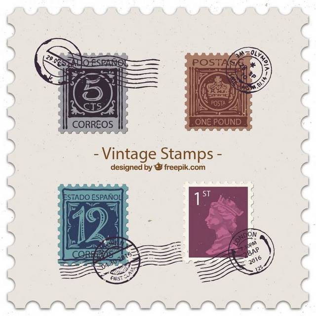 复古风格邮票