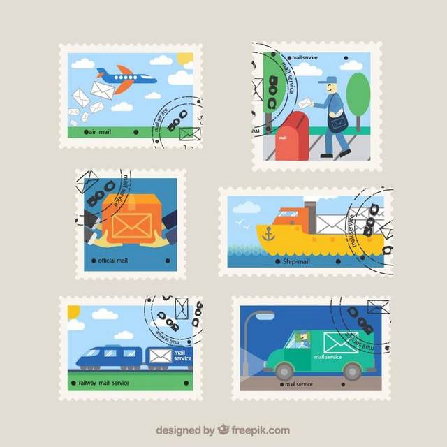 多种交通工具邮票