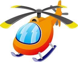 橙色卡通直升机