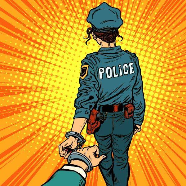 警察和罪犯插画