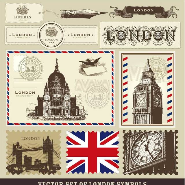 伦敦插画邮票