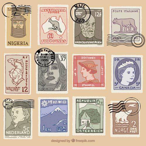 风景和人物邮票