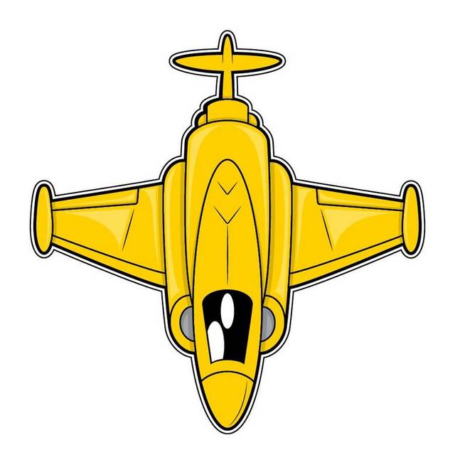 黄色卡通战斗机