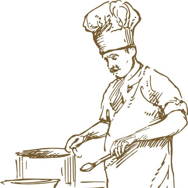 手绘线稿厨师
