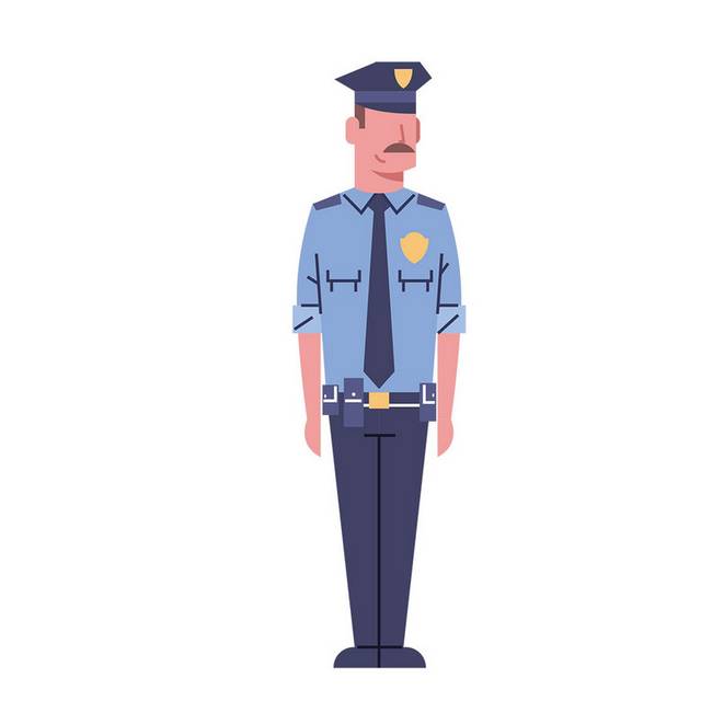 手绘交警人物插画