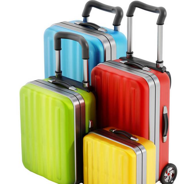 四种颜色的旅行箱