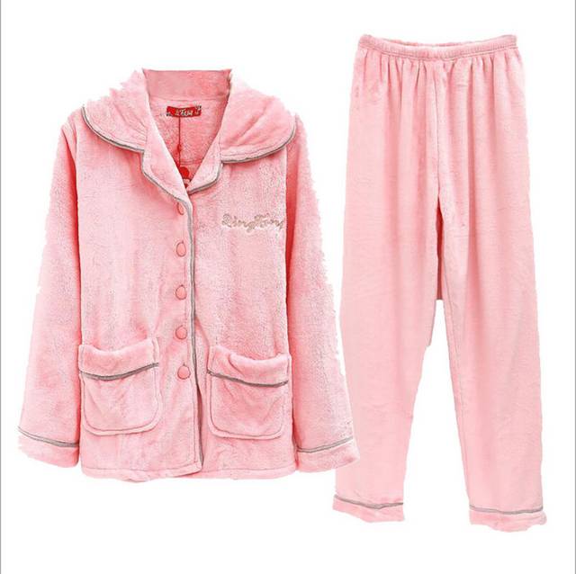粉色女式睡衣冬季