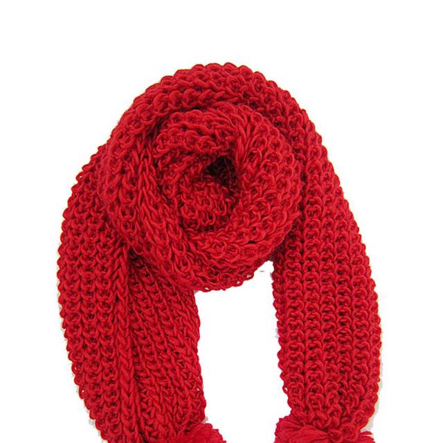 红色毛线围巾