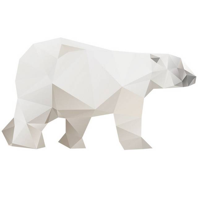 折纸素材白色熊