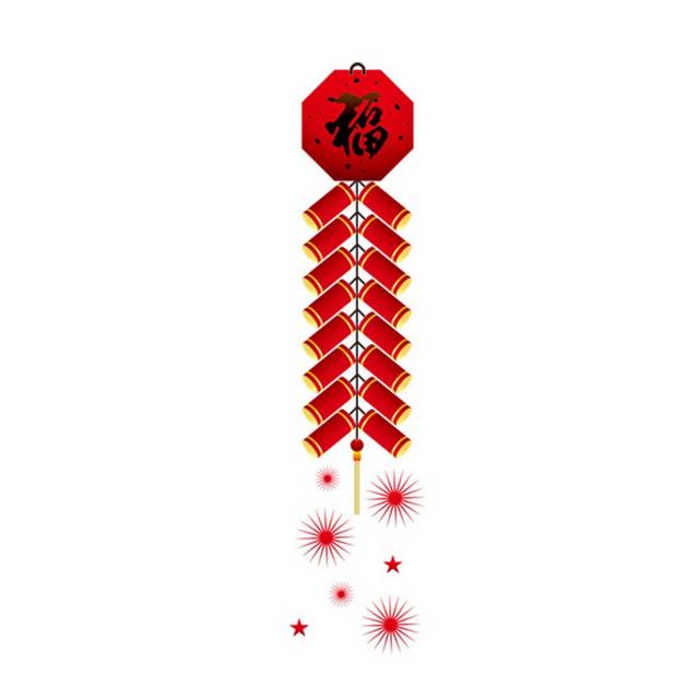红色鞭炮元素