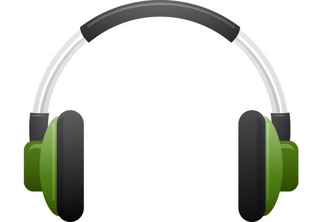 绿色耳机元素